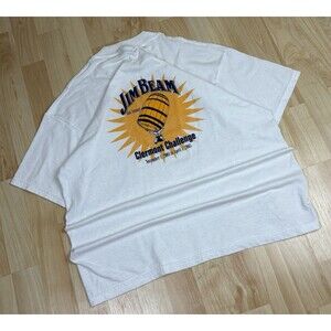 Vintage Y2K 2005 Jim Beam Graphic T-Shirt / White / Size Large
